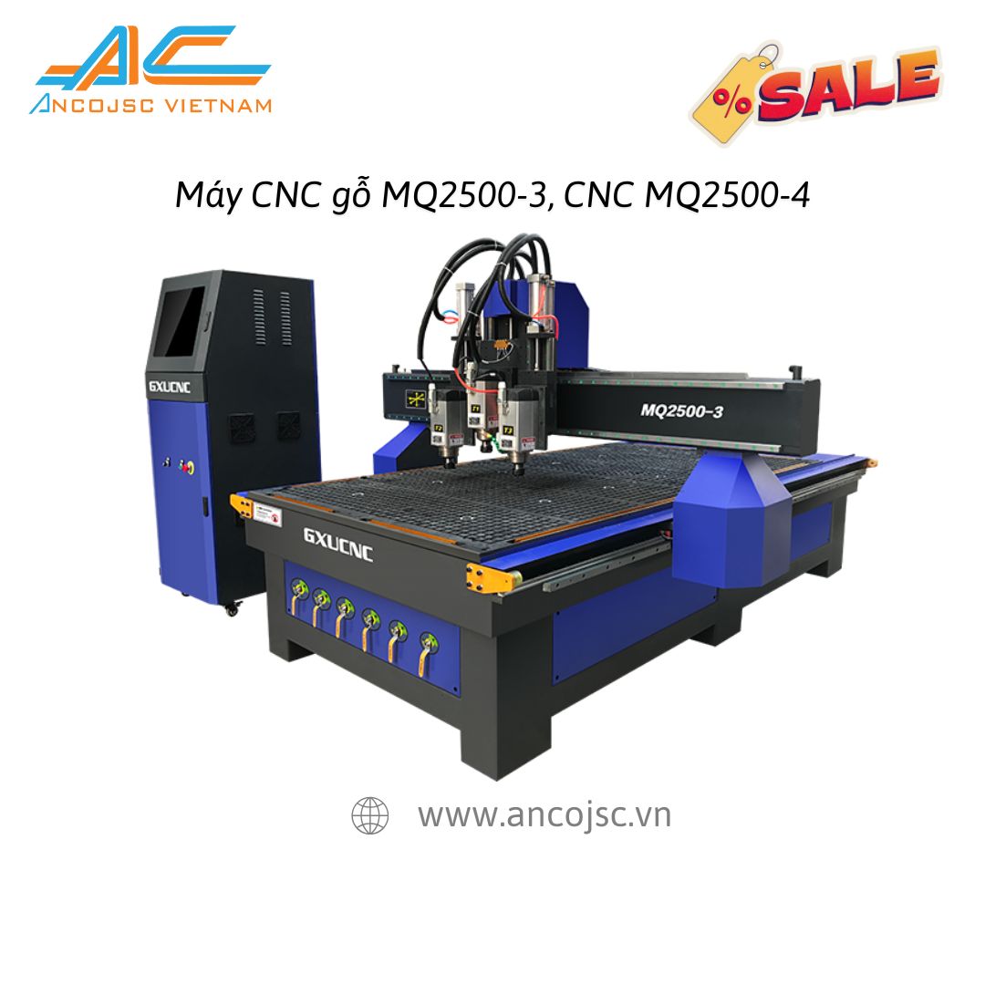 Máy Cnc Gỗ Mq2500 3 & Cnc Mq2500 4 Có 3 đến 4 đầu
